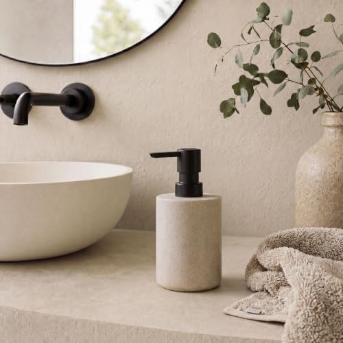 douceur dinterieur, Soap Dispenser (Diameter 7 x 16 cm) Granite Sand, Polyresin Plain