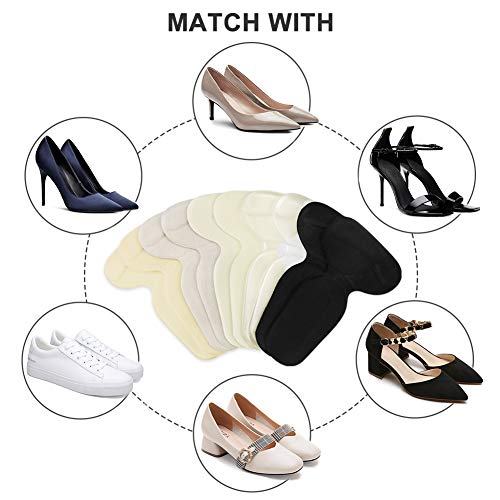 Heel Cushion Inserts Shoe Pads for Women Reusable Foot Care Protector Shoe Pads Filler for Too Big Shoes - 5 Pairs