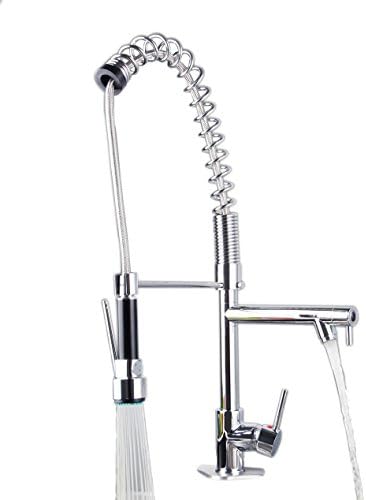 Taume Contemporary Pull Down Kitchen Sink Faucet Pull Out Spray Swivel Spout Brass Mixer Tap,Chrome