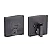Kwikset 92580-006 258 Downtown Low Profile Slim Square Modern Contemporary Single Cylinder Deadbolt Door Lock featuring SmartKey Security in Venetian Bronze