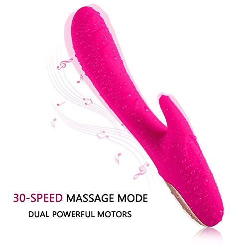 buybuy Wireless Electric Waterproof Wand MassaGer - 30 Speeds Mode - Dual Motors - USB RecharGeable - Powerful but Quiet.ï¼ˆRose Redï¼‰
