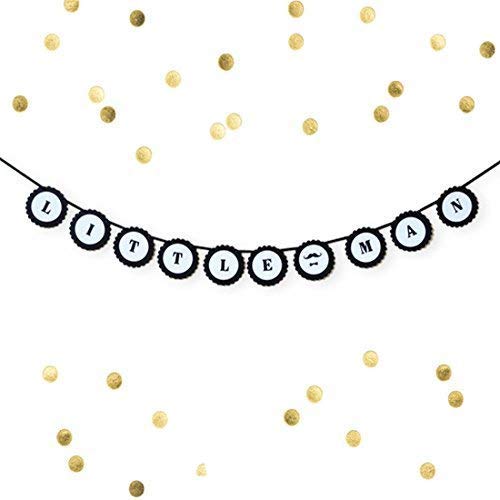 Amazon Com Black And White Little Man Baby Shower Banner Gender