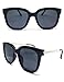 O2 Eyewear 5003 Premium Oversize Womens Mens Mirror Funky Fashion Sunglasses (METAL ARM, SILVER ARM-BLACK/BLACK)