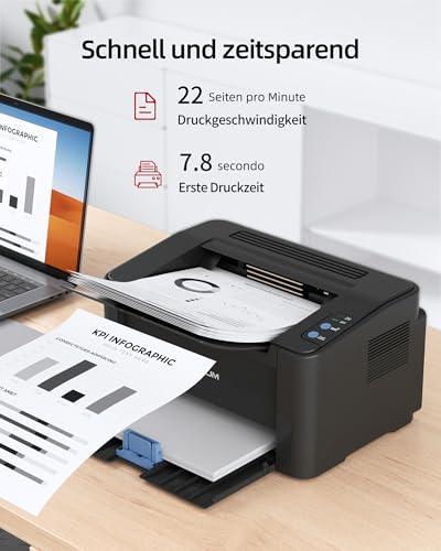 PANTUM P2502W Laser Printer Black White WLAN Printer AirPrint Small for Families, Schools and Offices