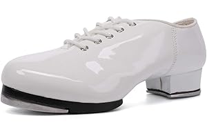 VCIXXVCE Men's Tap Shoes Jazz Lace Up Split Sole Tap Dancing Shoes