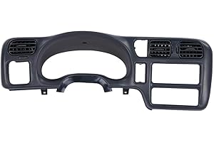 CNNELL Dash Trim Bezel Compatible with Blazer Jimmy Sonoma S10 1998 1999 2000 2001 2002 2003 2004 Dark Gray not fit Double din