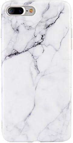 iPhone 8 Plus Soft Flexible Fit Full Protection case/iphone 7 Plus Flexible TPU Case TPU Bumper Heavy Duty Marble Serie Back Cover Anti-shock for iPhone 7 5.5-Inch (white)
