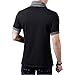 YTD 100% Cotton Mens Casual V-Neck Button Slim Muscle Tops Tee Short Sleeve T- Shirts (US Small, Black)