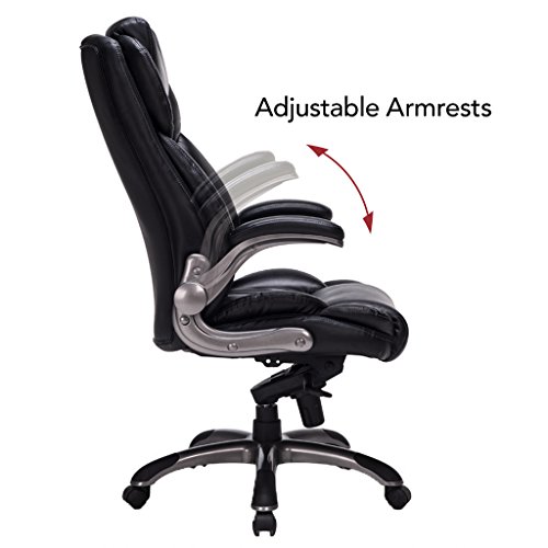 VIVA OFFICE Bonded Leather Executive Chair High Back with Flip-Up Arms - Thumbnail 5