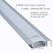 Litever 10 PACK Recess Aluminum Channels for LED Strips 1 Meter / 3.3 FT- Flush Mounting for Max 12mm Wide Flexible or Rigid LED Strip Frosted Diffused Milky Diffuser with Clamps End Caps--LL-007-G