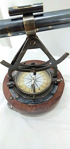 image for Dekor Mobilya Vintage Brass Theodolite Alidade Telescope Compass Surve