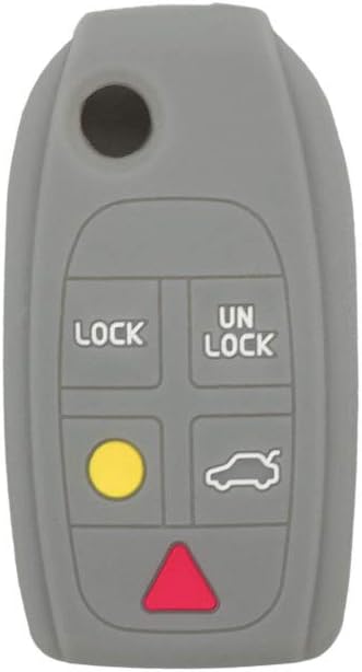 BROVACS Silicone Cover Protector Case Holder Skin Jacket Compatible with VOLVO 5 Button Flip Remote Key Fob CV4781 Grey