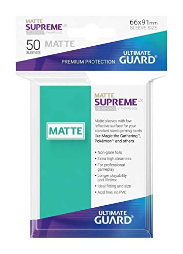 Ultimate Guard UGD010816 Supreme UX Card Sleeves, Standard, Matte Turquoise