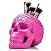 Skull Makeup Brush Holder / Pen Holder / Vanity Desk Office Organizer Stationary Decor Planter (PINK)