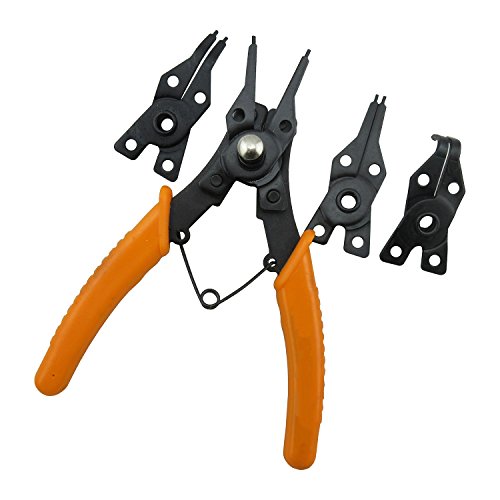 Harpow 4-in-1 Retaining Circlip Pliers Snap Ring Pliers with Interchangeable Heads
