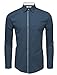 TAM WARE Mens Casual Hidden Buttons Long Sleeve Dress Shirts TWCMS08-12-NAVY-US M