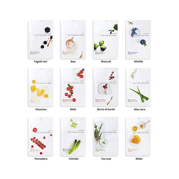 [Pack of 12] EUNYUL Daily Care Face Sheet Mask Pack 12 types Korean Skincare Hydrating & Nourishing Face masks beauty