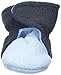 Luvable Friends unisex baby Cozy Fleece Booties Slipper Sock, Light Blue Navy, 6-12 Months Infant US