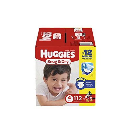 HUGGIES Snug & Dry Diapers, Size 4, 112 Count (Packaging May Vary)