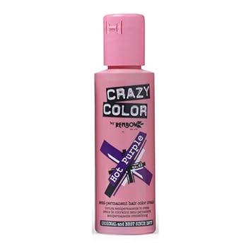Crazy Color Semi Permanent Hair Colour, Hot Purple 62, 10 g