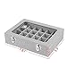 Basuwell 24 Grid Velvet Jewelry Tray for Drawers Glass Clear Lid Showcase Display Storage Ring Trays Holder Earrings Organizer Case-Grey