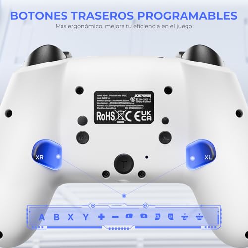 ECHTPower 2026 Mando para Switch 2, Hall Joysticks, Despertar de Switch 2 / NS1, Turbo, Botones Traseros, Luz RGB, Vibración y Giroscopio, Mando Pro Inalámbrico para Switch 2/1/PC/iOS/Android