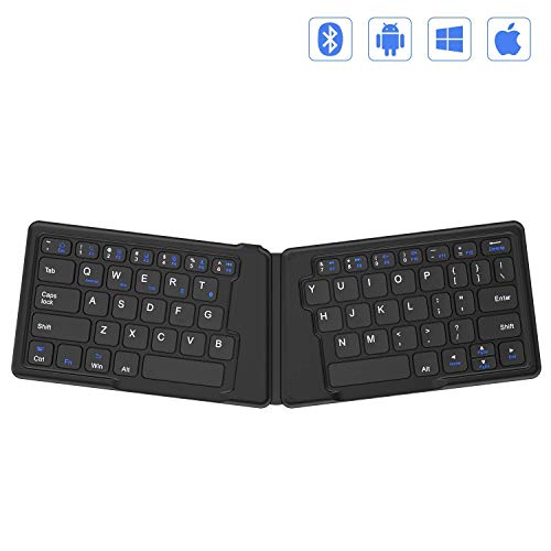 Folding Bluetooth Keyboard, Jelly Comb Ultra Slim Ergonomic Foldable Rechargeable Pocket Sized Mini BT Wireless Keyboard for iOS Android Windows Laptop Tablet Smartphone