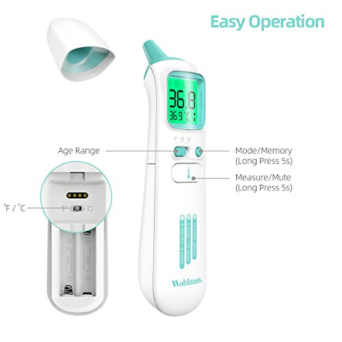 [Upgraded Version] Wohlman Medical Thermometer For Fever, Ear And