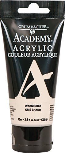 GrumbacherAcademy Acrylic Paint, Gloss, 75ml/2.5 Ounce Plastic Tube, Warm Gray (C091P)