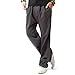 HOEREV Men Casual Beach Trousers linen  Summer Pants, Beige, X-Large