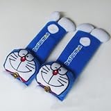 Child Children Kids Safety Design Multi Use Auto Car Seat Belt Cover Plush Seat Shoulder Pad Cushion 2 Pcs One Pair (Doraemon)