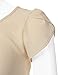 Doublju Cap Sleeve Loose Fit Pleated Woven Crepe Blouse Top For Women
