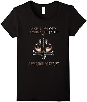 Womens A child of God a woman of faith a warrior of Christ Medium Black