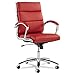 Alera Neratoli Series Mid-Back Swivel/Tilt Chair, Red Soft Leather, Chrome Frame