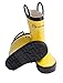 OAKI Toddler Rain Boots - Perfect Kids Rain Boots for Any Weather - Durable Rubber Baby Rain Boots Keep Little Feet Dry, Lightweight Waterproof with Easy-on Handle, Yellow & Black, 7T Toddler