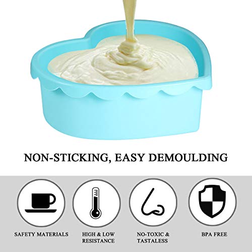 Heart-shaped Cake Pan Silicone Chocolate Baking Pan 10 inch Bundt Pan Nonstick DIY Cake Mold, Best Valentine's Gift