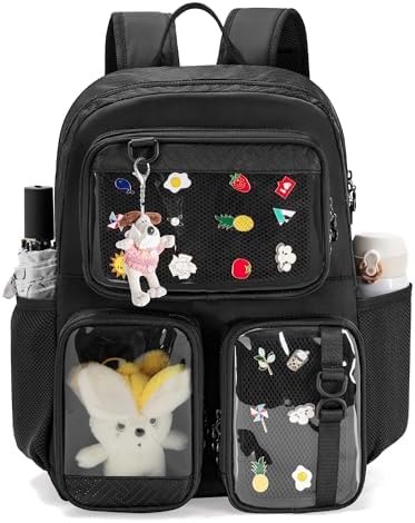 Ita Backpack Double Window Display Bag with Insert for Pins Cosplay Concert Ita Bag, Pin Display Bag, Ita Backpack, Pin Trading, Window  main image 2
