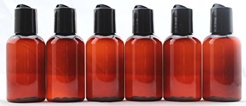 BlaydesSales, 6 Pack Amber , commercial grade, refillable 4 oz plastic bottle for lotion, shampoo, conditioner, creams, or art and crafts,