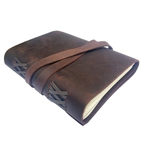 Leather Journal Travel Diary Notebook Sketchbook Antique Handmade Soft Leather Refillable Diary for Men Women Best Gift for Writers Artist Poet (HBZ01-US)