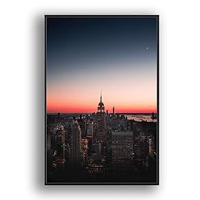 Framed Canvas Wall Art for Living Room, Bedroom Brooklyn Bridge and New York City Canvas Prints for Modern Home Decoration Ready to Hang - 16"x24" inches