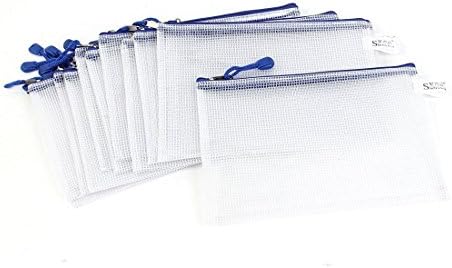 YYMIAO-A5 Document File Holder Zipper Closure Bags 12-Pieces (White)