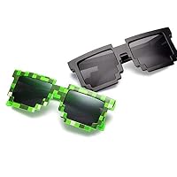 Pixel Sunglasses Kids Party Favors Gamer Robot Sunglasses 8-Bit 2 Piece UV400 Protection