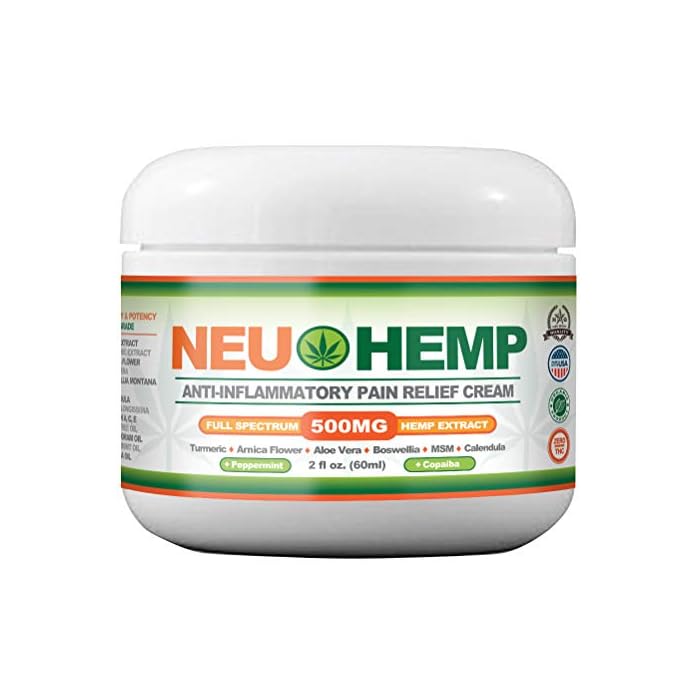 Buy Organic Pain Relieving with 500mg Full Spectrum Hemp Extract Cream for Sunburn Skin Nerve