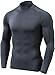 Tesla TM-YUT32-DGY_Large Men's Thermal Wintergear Compression Baselayer Mock Long Sleeve Shirt YUT32