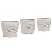 4 inch Rustic White Ceramic French Parisian Postcard Tabletop Succulent/Herb Planter Pots (Set of 3)