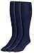 JRP Men's Knee Length Flat Extra Soft Cotton Knit Dress Socks - 3 Pack - Navy (11-13)