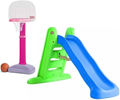 Little Tikes Easy Store Large Slide (with Easy Score Basketball Set Pink)
