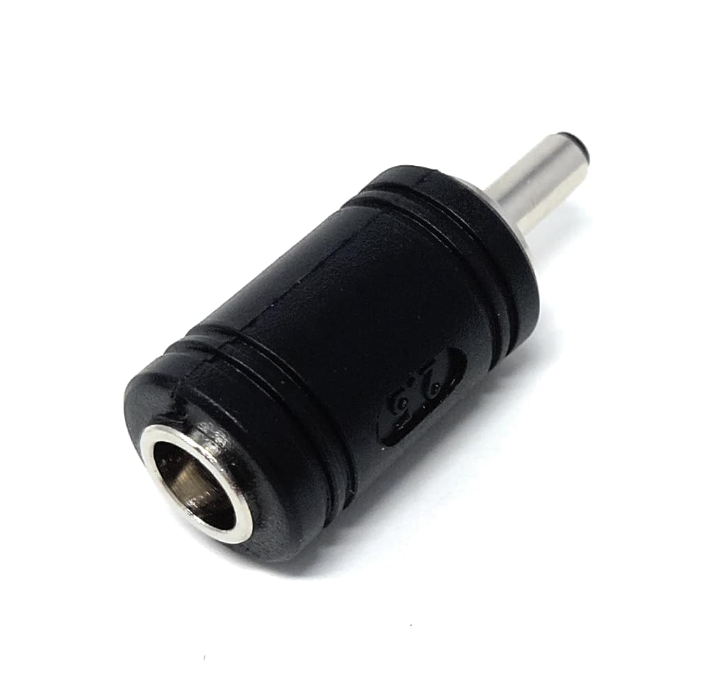 1pcs 3.5mm x 1.3mm Jack to 5.5 x 2.5mm DC In Line Socket, Jack to DC Jack Plug Cable Converter Adapter Black