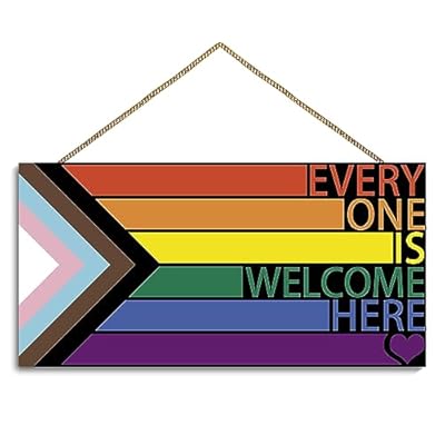 Best Wedding Gifts For Lesbian Couples in 2024 4 Mua LGBT Rainbow Sign Front Door Decor, Every One Is Welcome Here Pride Flag Wooden Wall Decor,Gay Pride Rainbow Decorations for Home Wall Porch Front Door Classroom trên Amazon Mỹ chính hãng