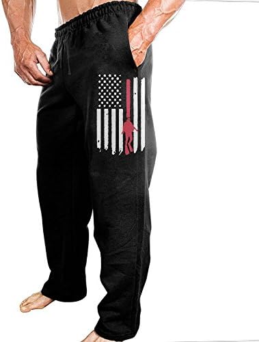 TERTR4E4 Men's Casual Athletics Jogger Sweatpants Trousers Elastic Waist American Flag Scuba Diving Sweatpants